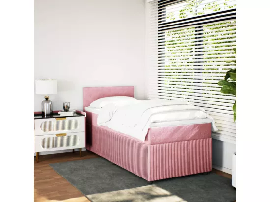 Sommier à lattes de lit avec matelas Rose 90x190 cm Velours