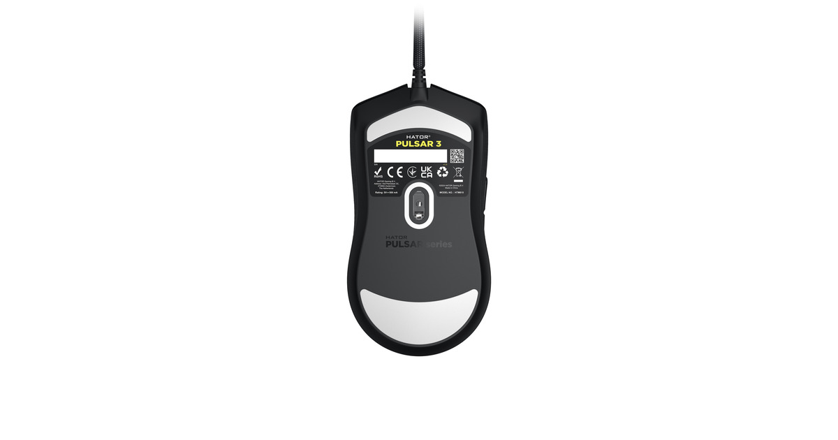HatorPulsar 3 gaming muis  (Zwart, 400 - 12.000 DPI, RGB)