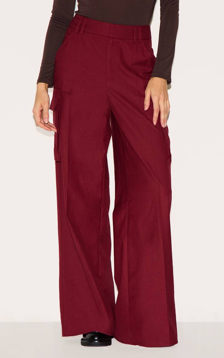 Prune Pantalon Droit Tissé À Détail De Poches