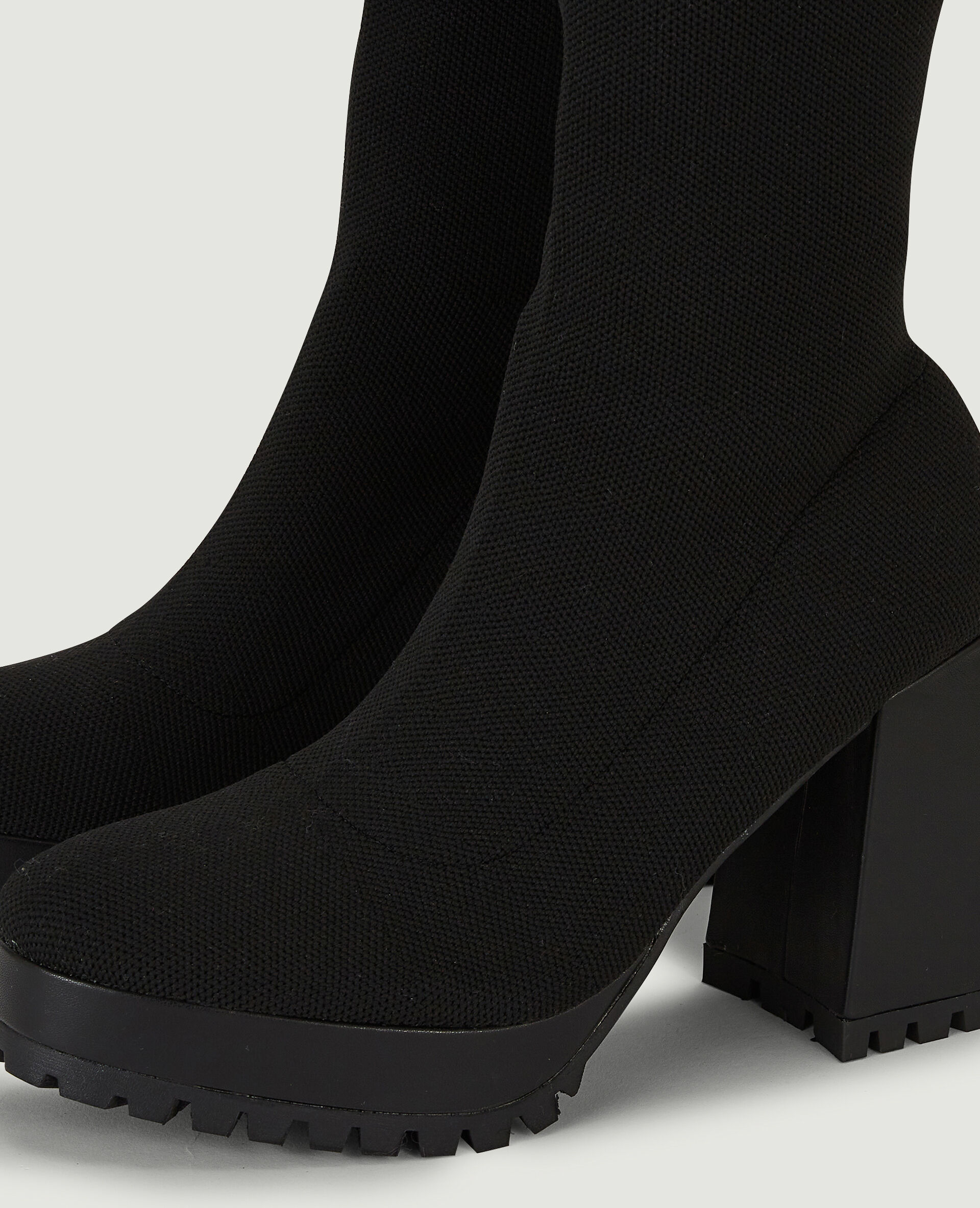 Cuissardes plateformes en maille - Noir