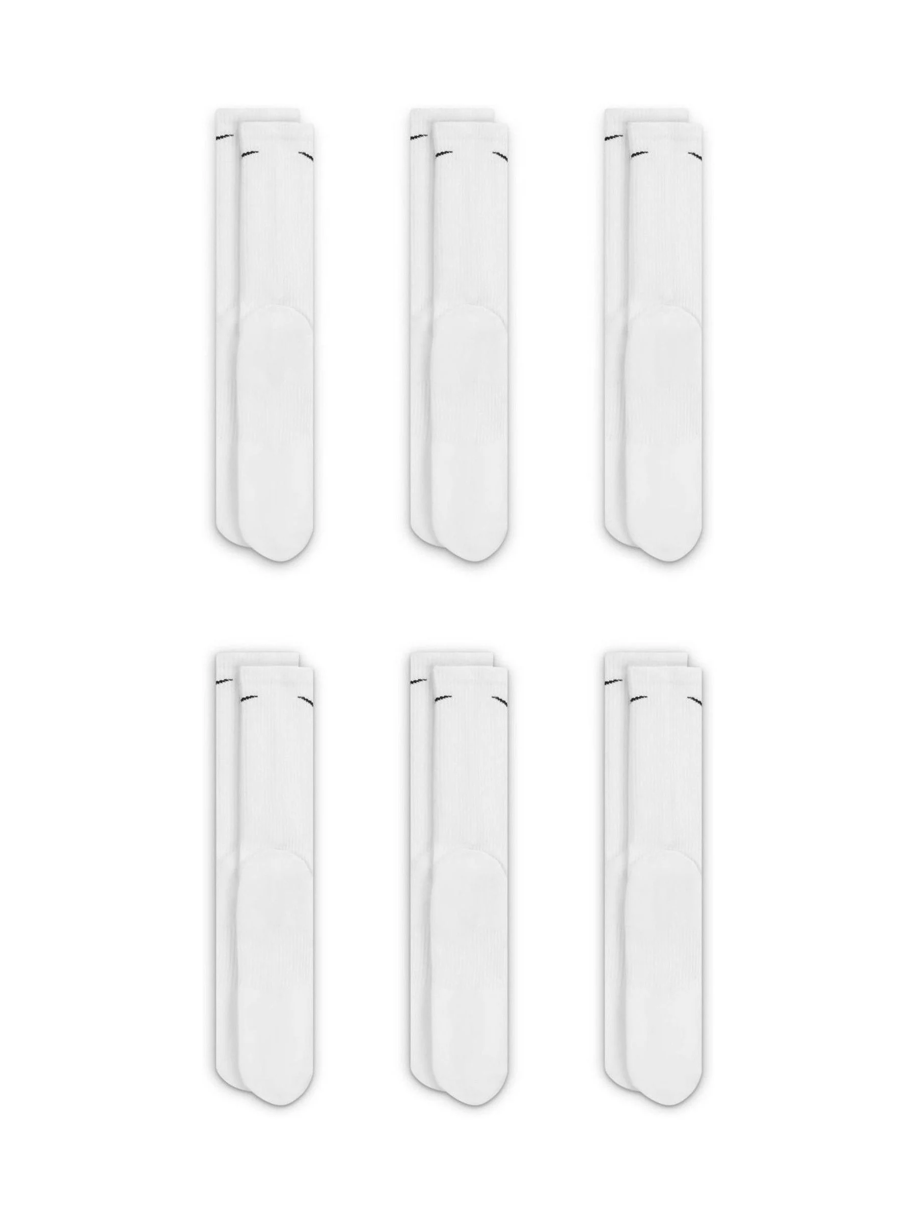 Wit - Nike Everyday Plus set van 6 paar verzachte trainingssokken