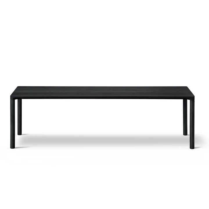 Fredericia - Piloti Sofatisch, 39 x 120 cm H 35 cm, Eiche schwarz lackiert