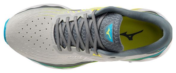 Chaussures de Running Mizuno Wave Horizon 6 Gris Bleu Jaune