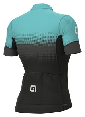 Maillot Manches Courtes Femme Alé Gradient Turquoise/Noir