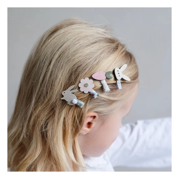 Mimi & Lula Lot 8 Barrettes Bunny & Flower | Crème