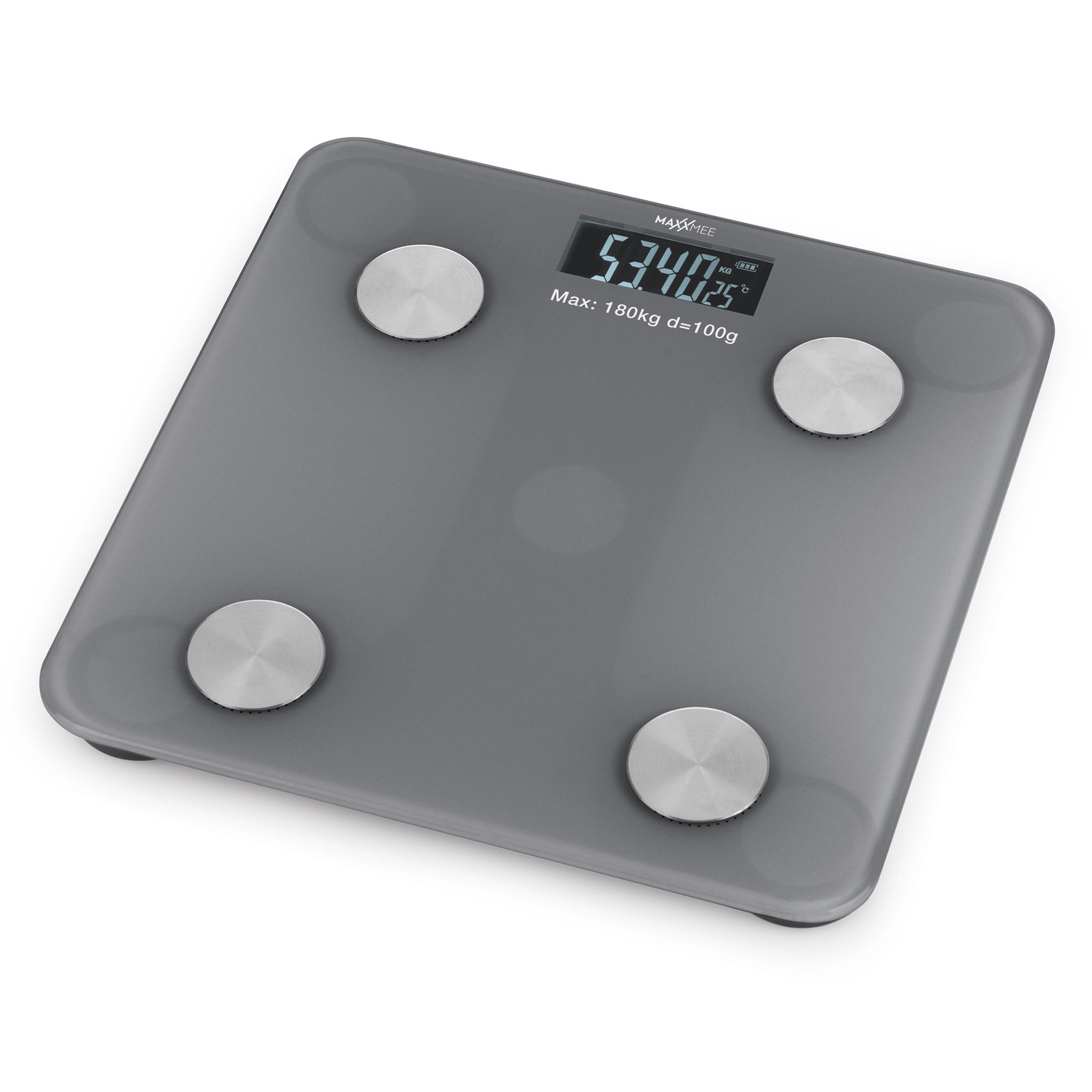 MAXXMEE Personen-Waage 272 - grau - mit Bluetooth