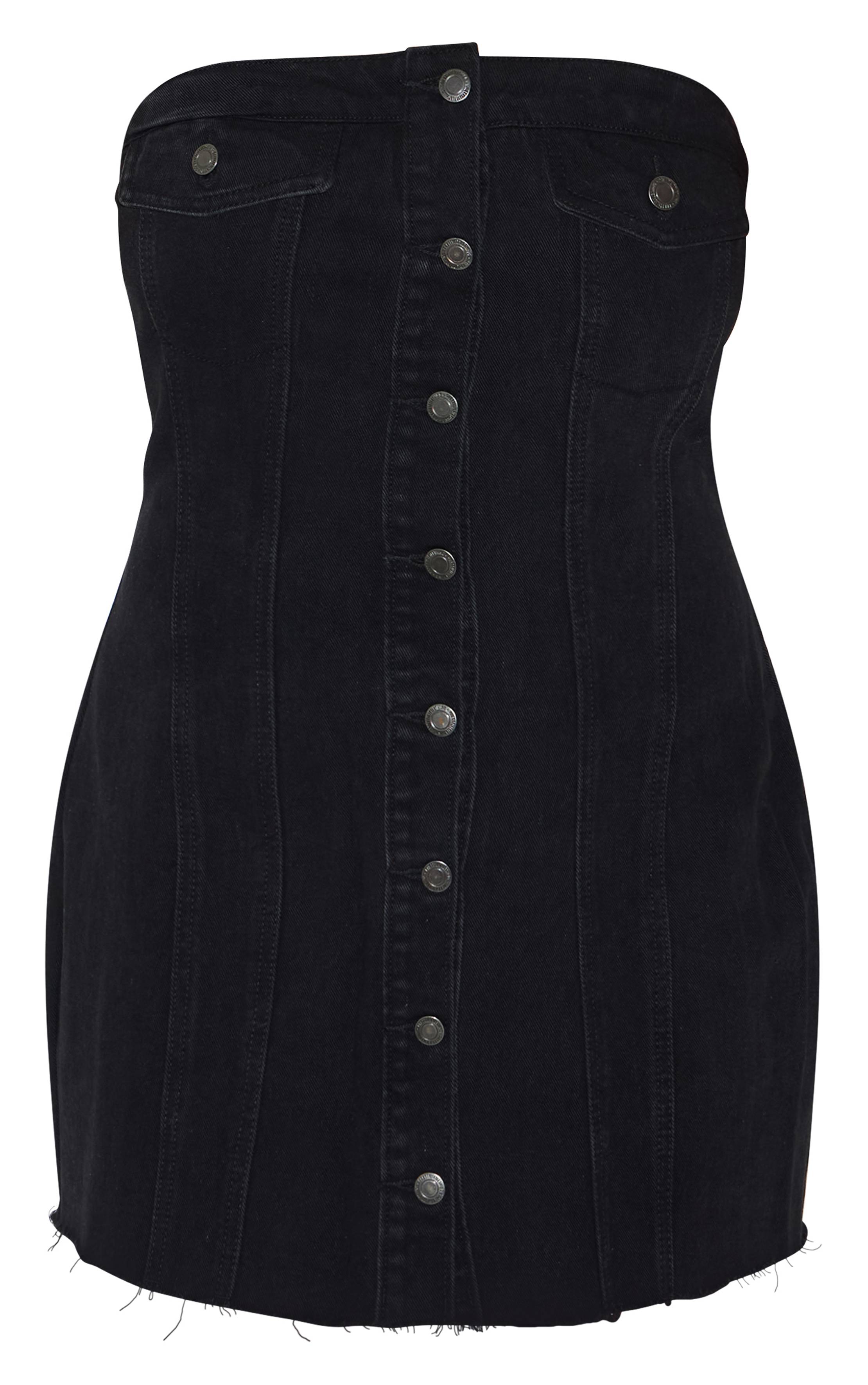 Noir Robe Moulante Grande Taille À Boutonnage Et Détails Corset