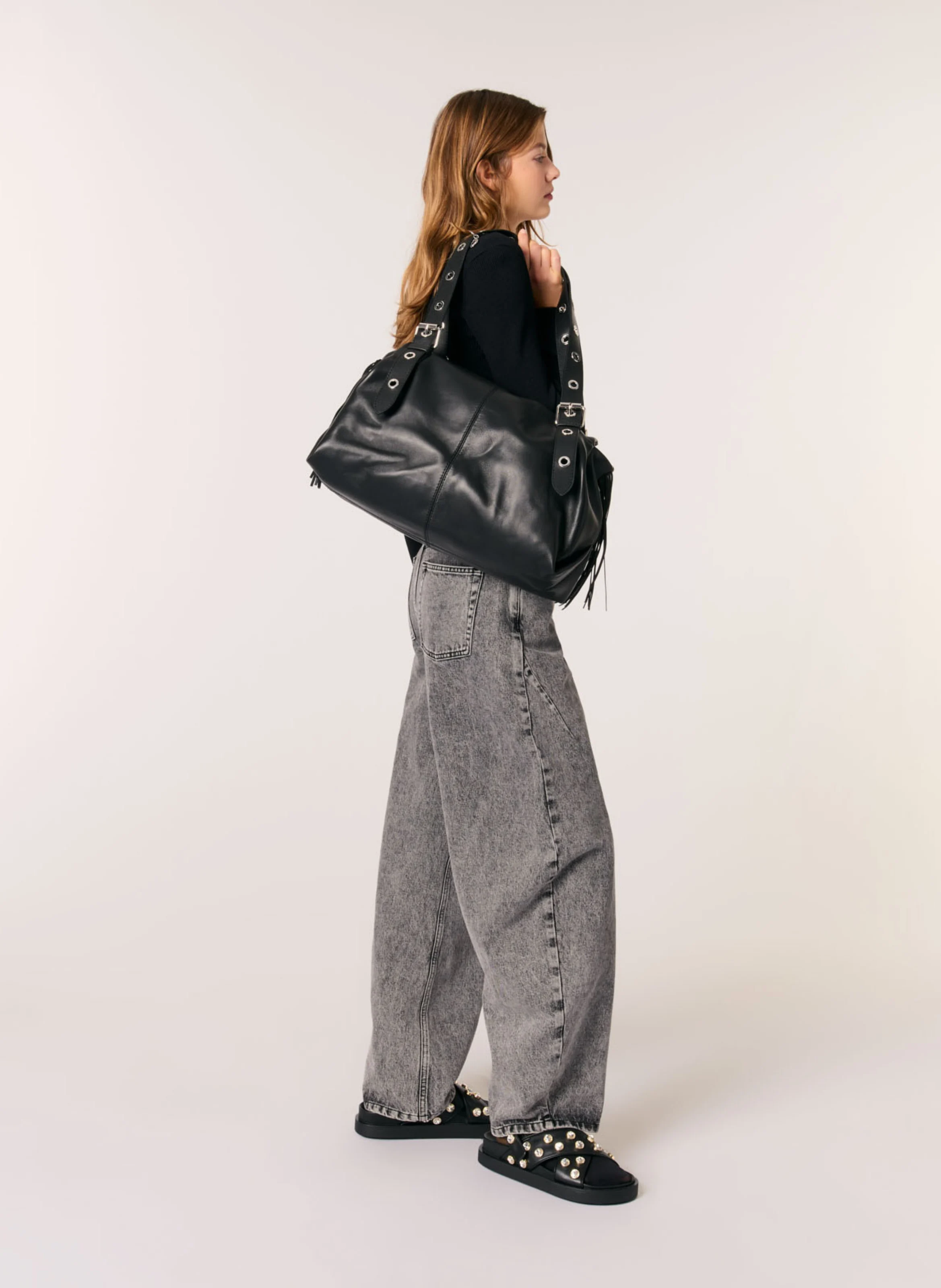 Pull col carré| Noir