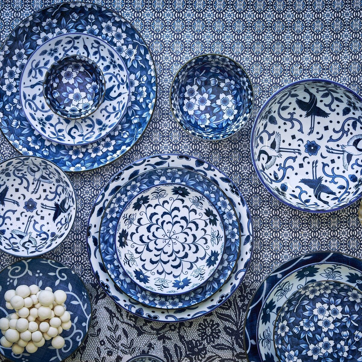 Blue Sakura ramenskål, 1300 ml