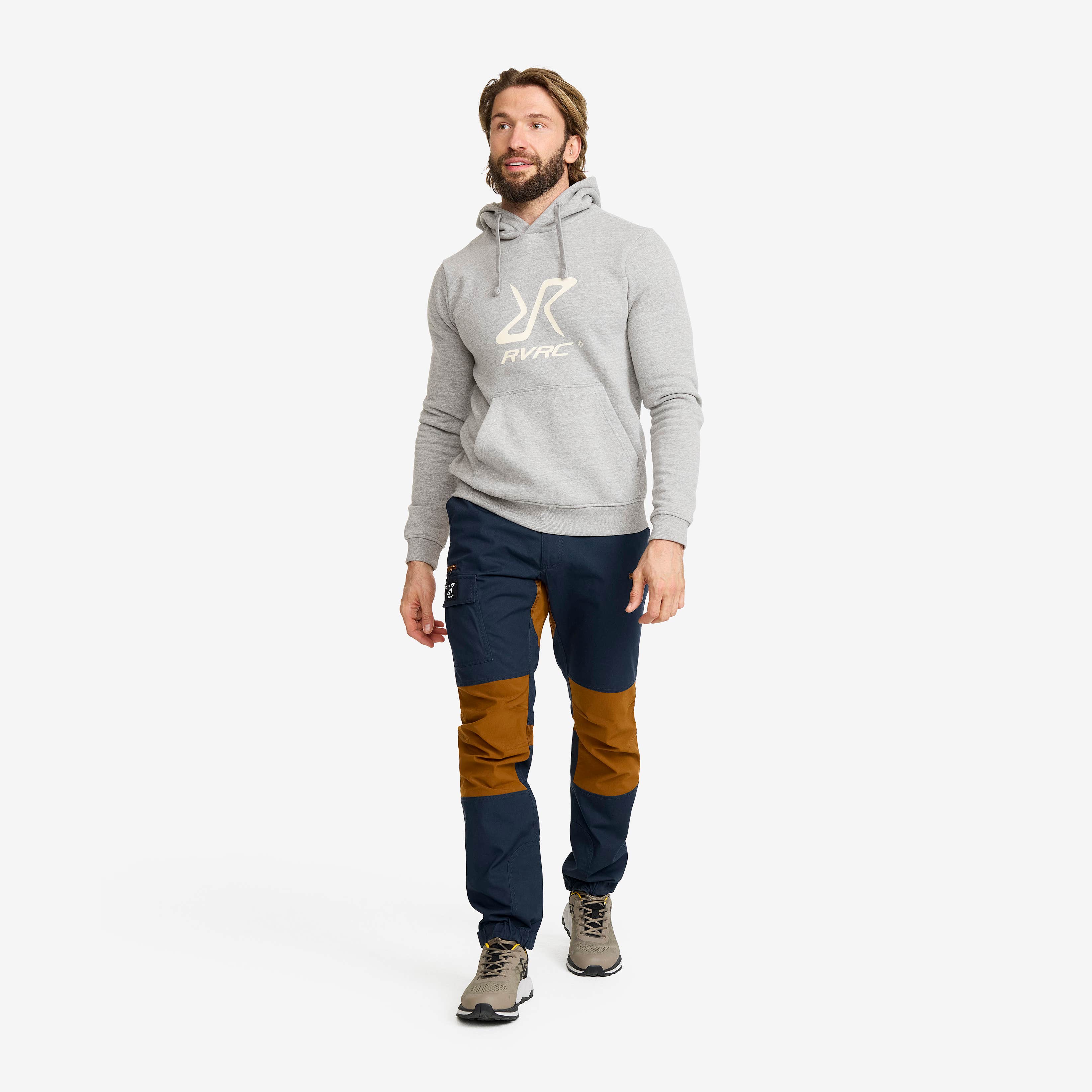 RVRC Hoodie Herre Grey Melange/Oatmeal