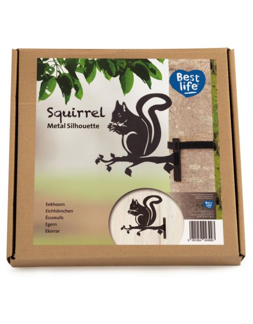 Wildbird Metal Silhouette Eekhoorn - Tuindecoratie - Zwart