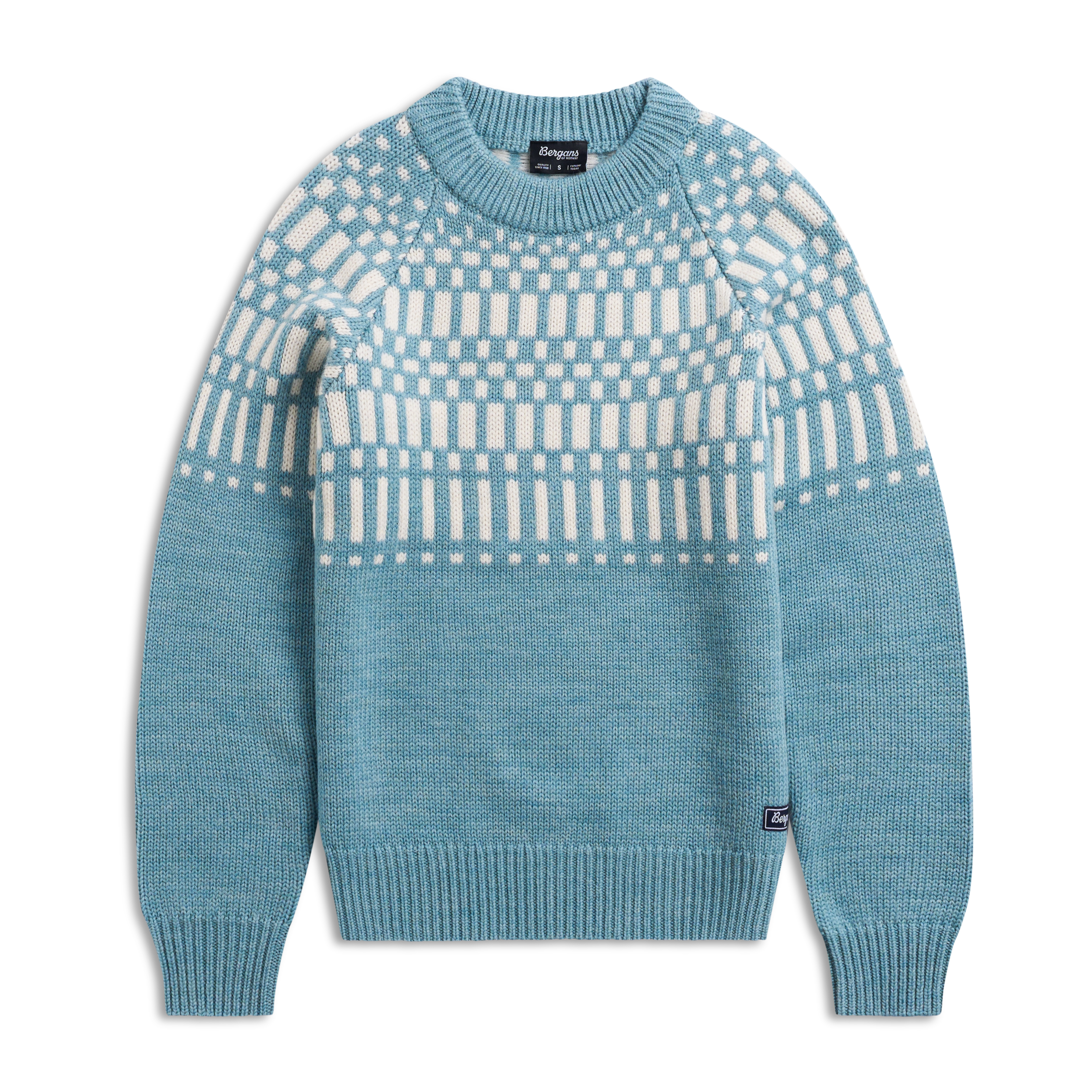 Nordmarka Merino Jumper Women Light Agave Green / Vanilla White