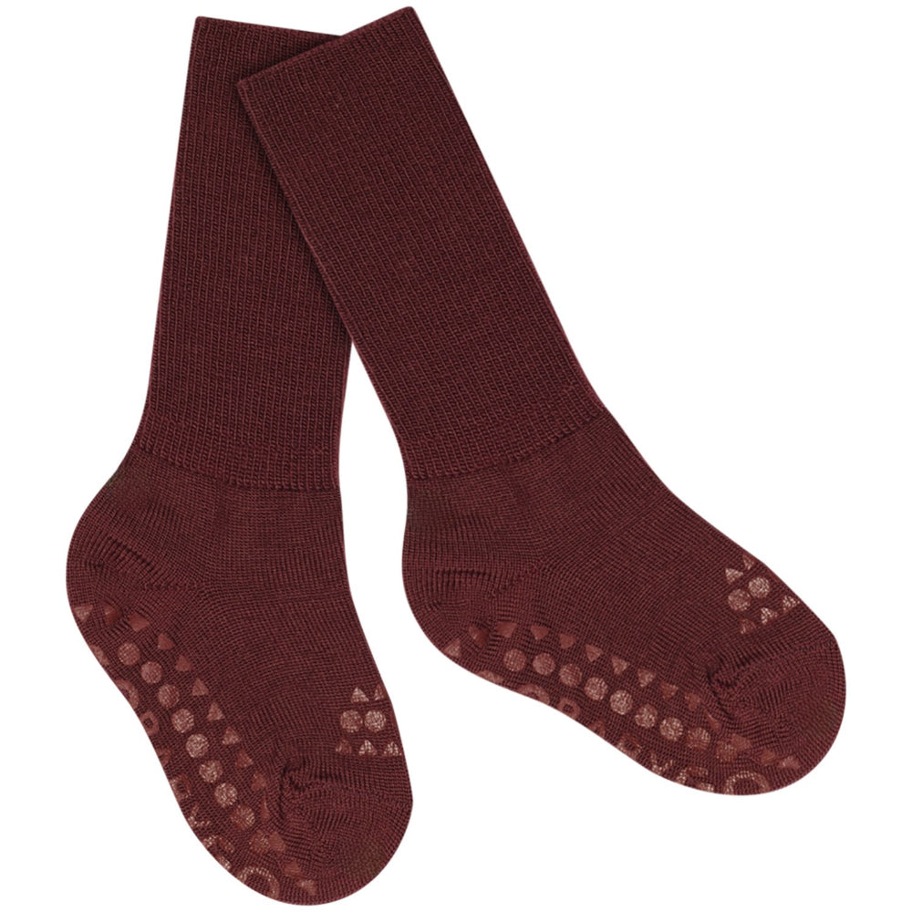 Køb Gobabygo Wine Red Non-Slip Strømper I Merino Uld