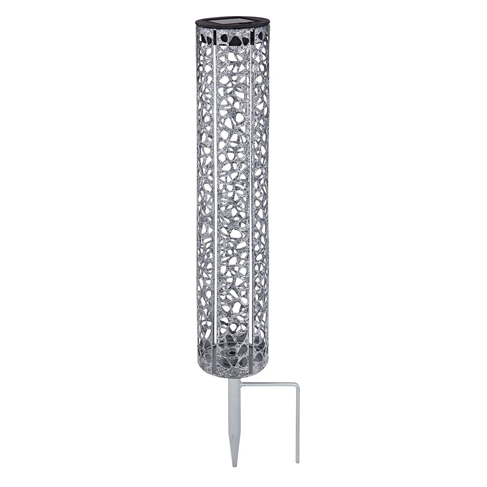 LED Solarleuchte, Metall, Schwarz, silber zinkfarben, H 46cm
