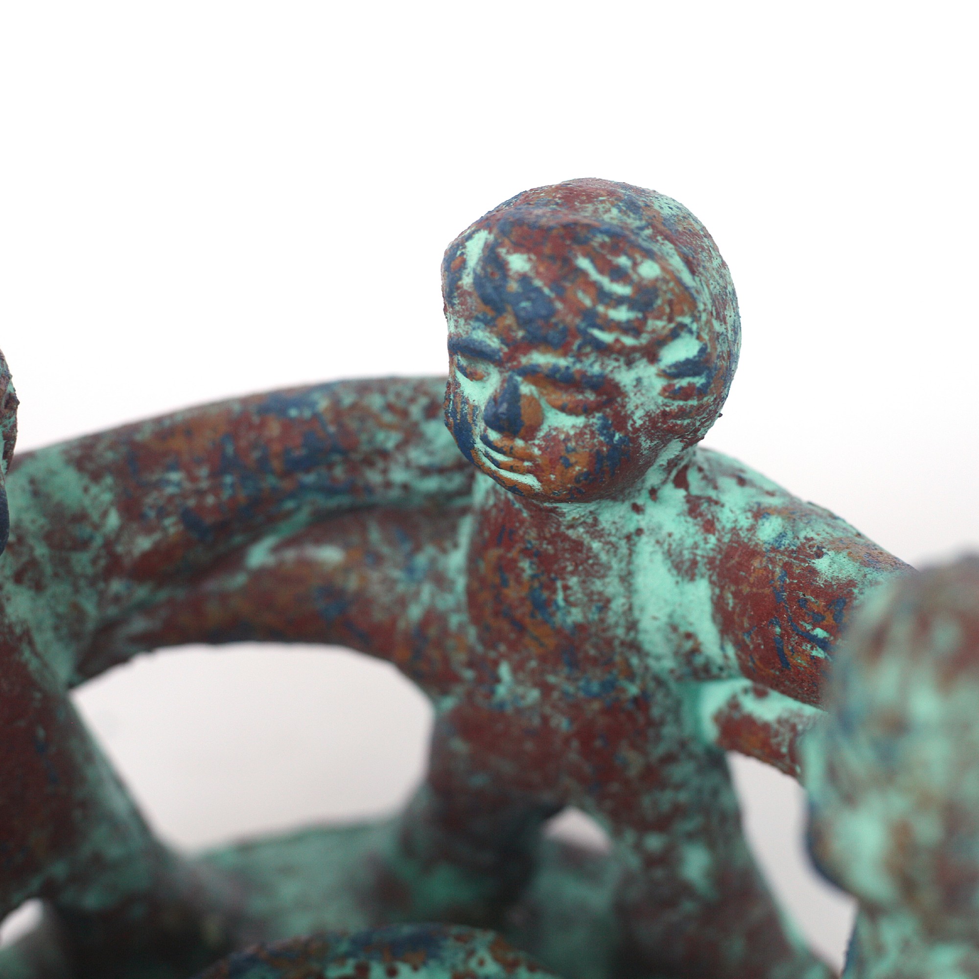 Kerzenhalter 'Friendship Circle 7', braun, grün, Ø 20 cm, H 11 cm von fischer's lagerhaus
