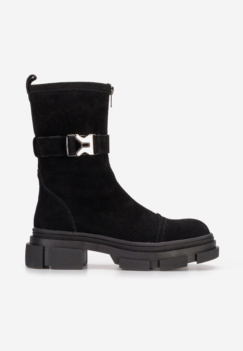Bottines femme en daim noires Ferola