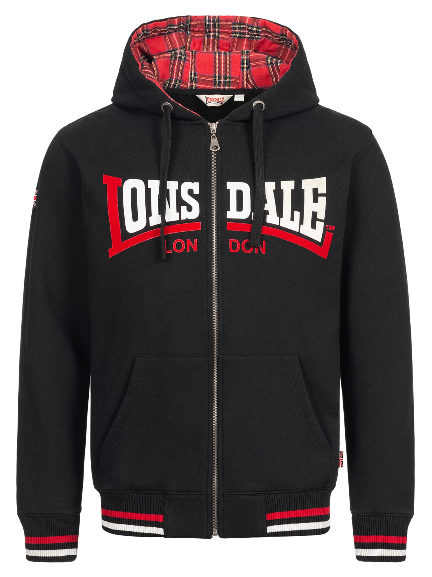 Lonsdale Herren Kapuzensweatjacke mit Reißverschluss normale Passform NATEBY