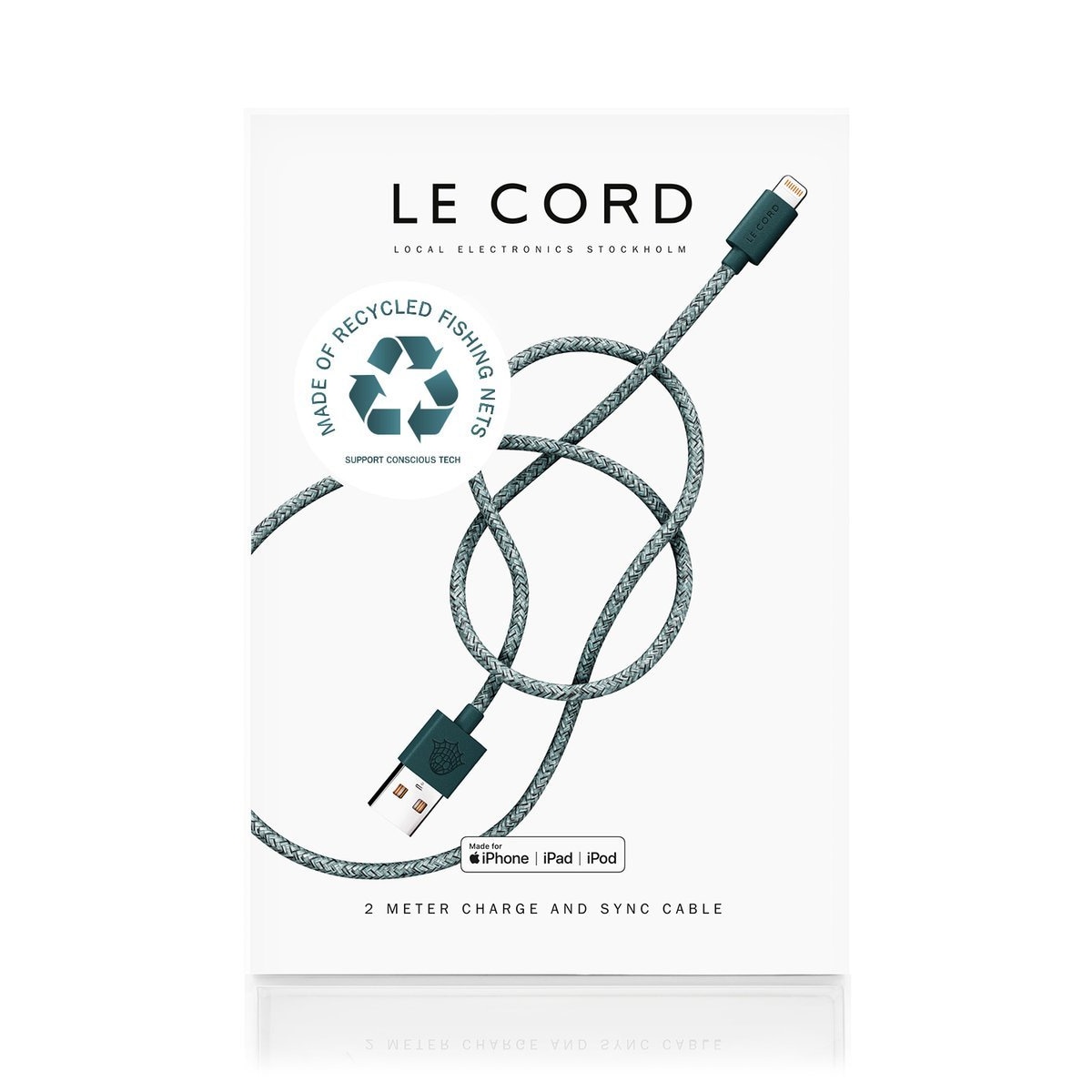 Green Ghost Net Resirkulert iPhone Lightning cable