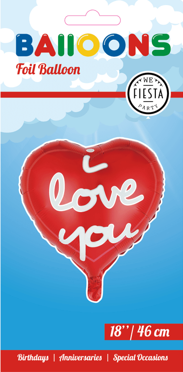 Helium Ballon Hart I Love You 45cm leeg