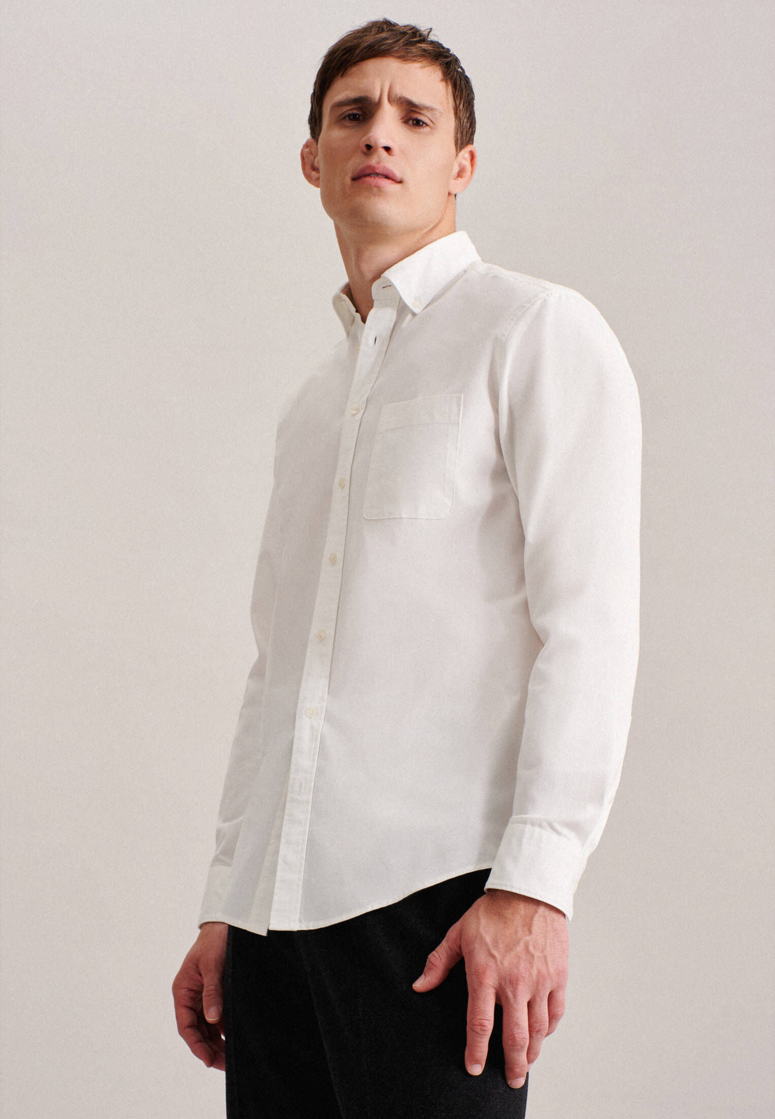 Seidensticker| Herren Casual Hemd Schwarze Rose