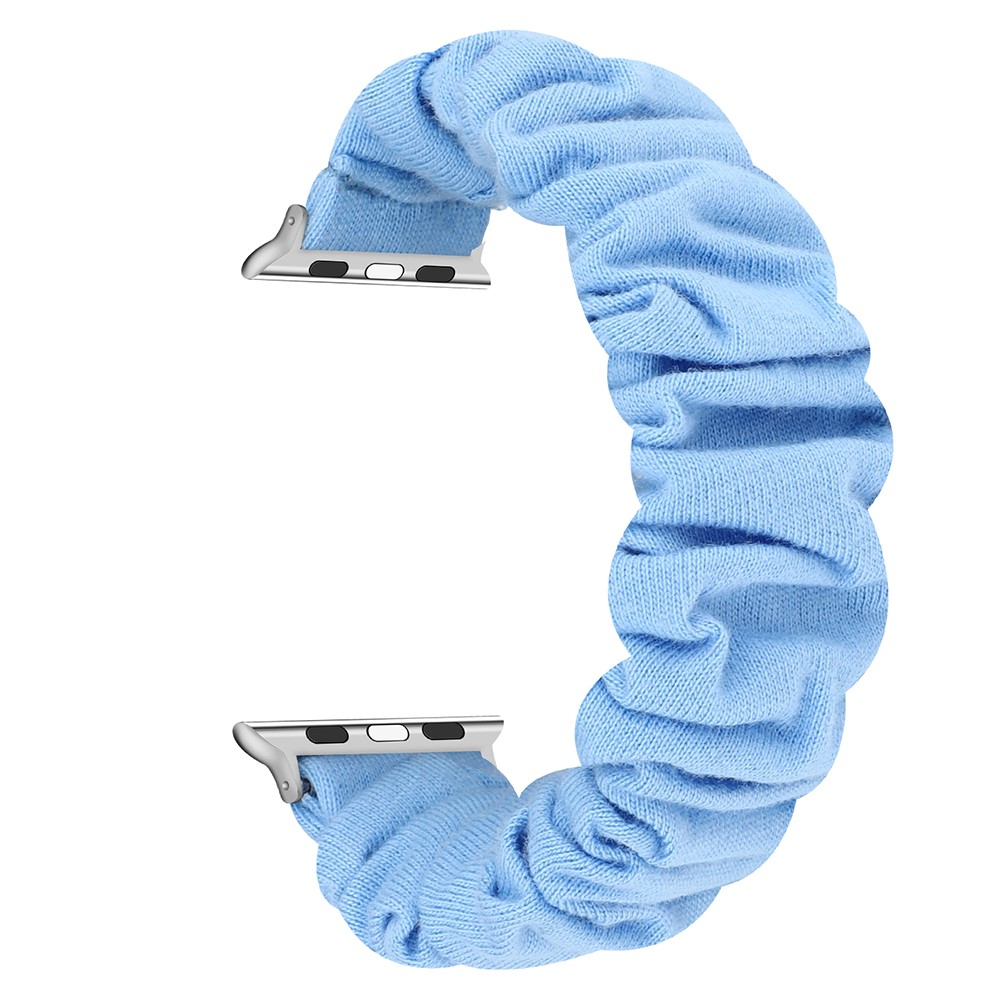 Apple Watch (42/41/40/38 mm) Stoff Ersatz Armband Scrunchie (Gelenkumfang: 170-225mm) - Blau