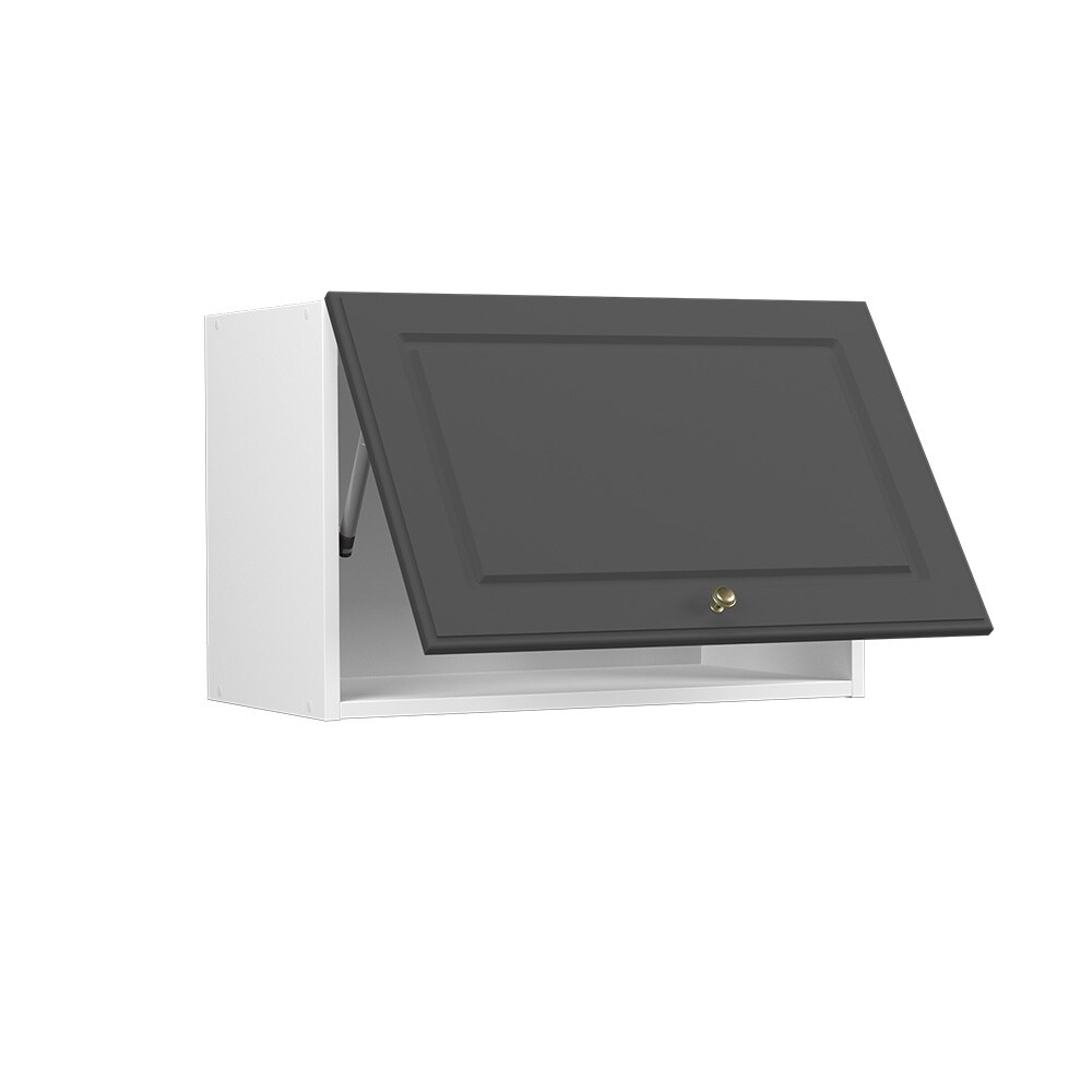 Vicco Hängeschrank Küchenschrank Küchenmöbel Fame-Line Weiß Anthrazit-Gold Landhaus 60 cm Küche Einbauküche Hängeschrank Klapptür Dunstabzugshaube Küchenzeile