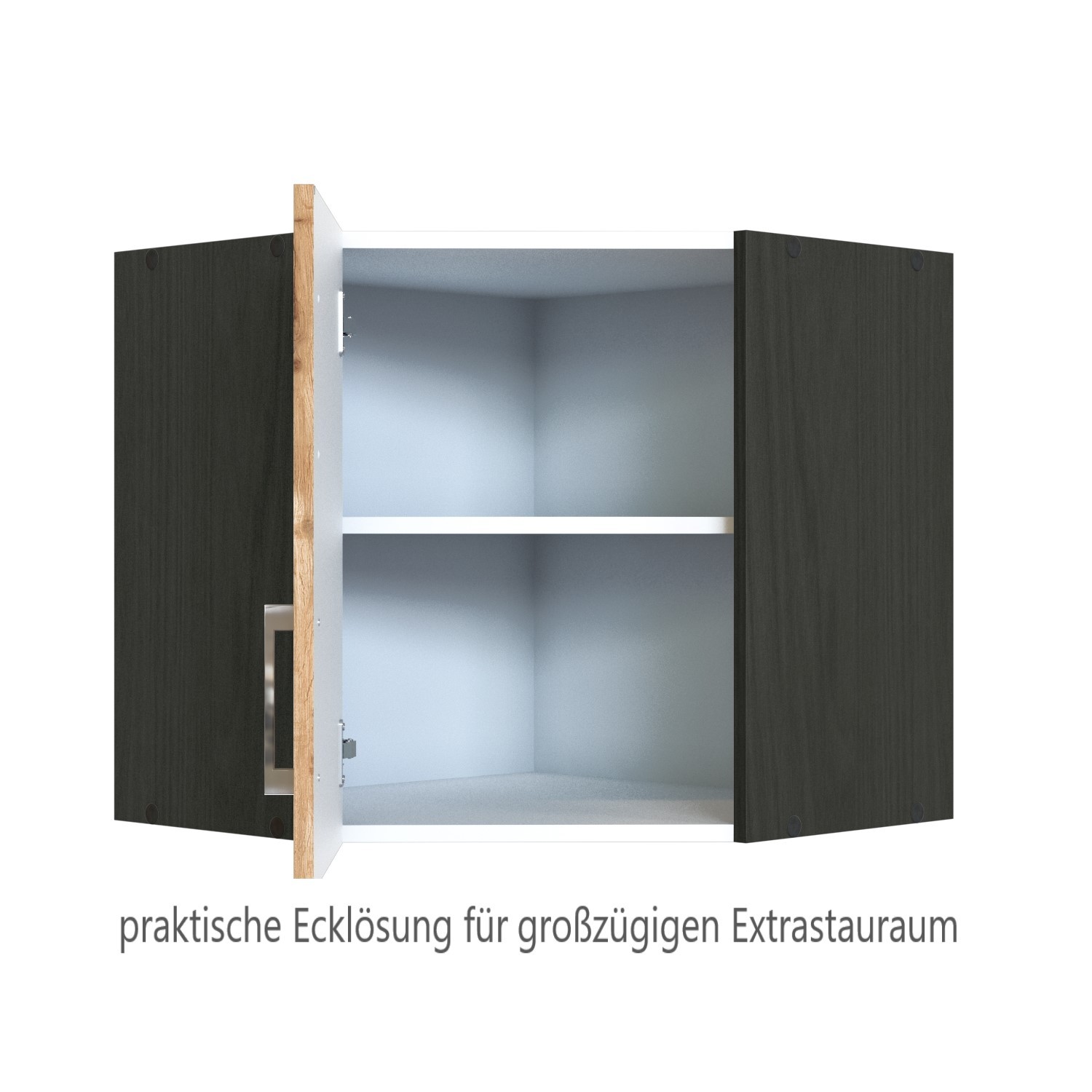 Eck-Hängeschrank SORRENTO - Wotan Eiche-graphit - 60 cm breit
