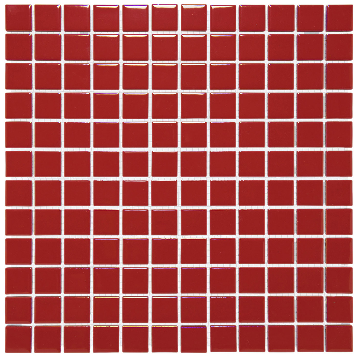 Tegelsample: The Mosaic Factory Barcelona vierkante mozaïek tegels 30x30 rood