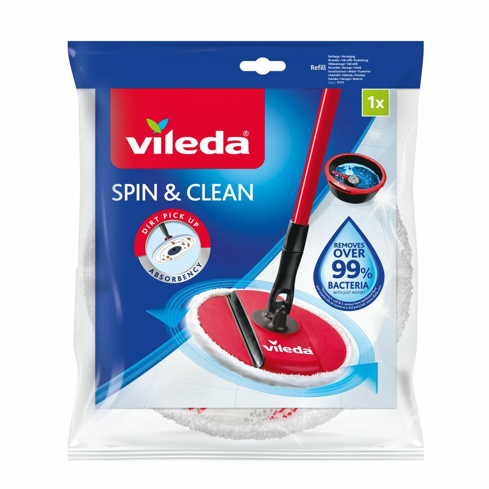 Vileda Spin & Clean - Vervanging Wit en Rood