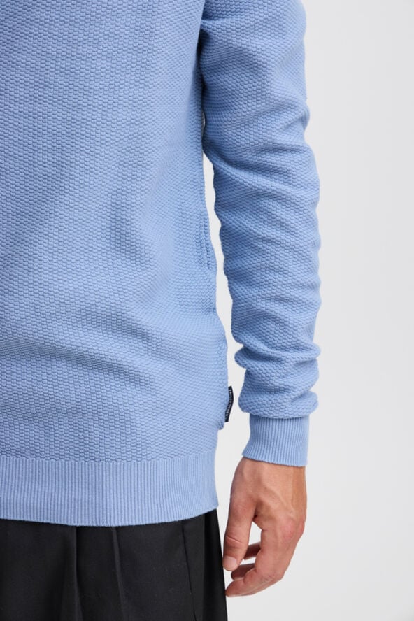 Casual Friday CFKARL 0160 structured crew neck kn Country blue