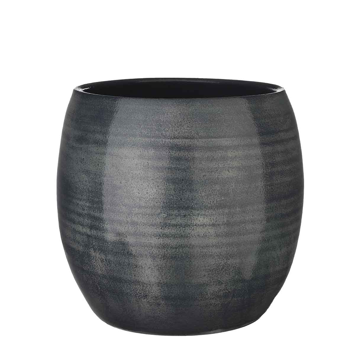 Mica decorations pot de fleur lester - 28x28x26 cm - terre cuite - bleu