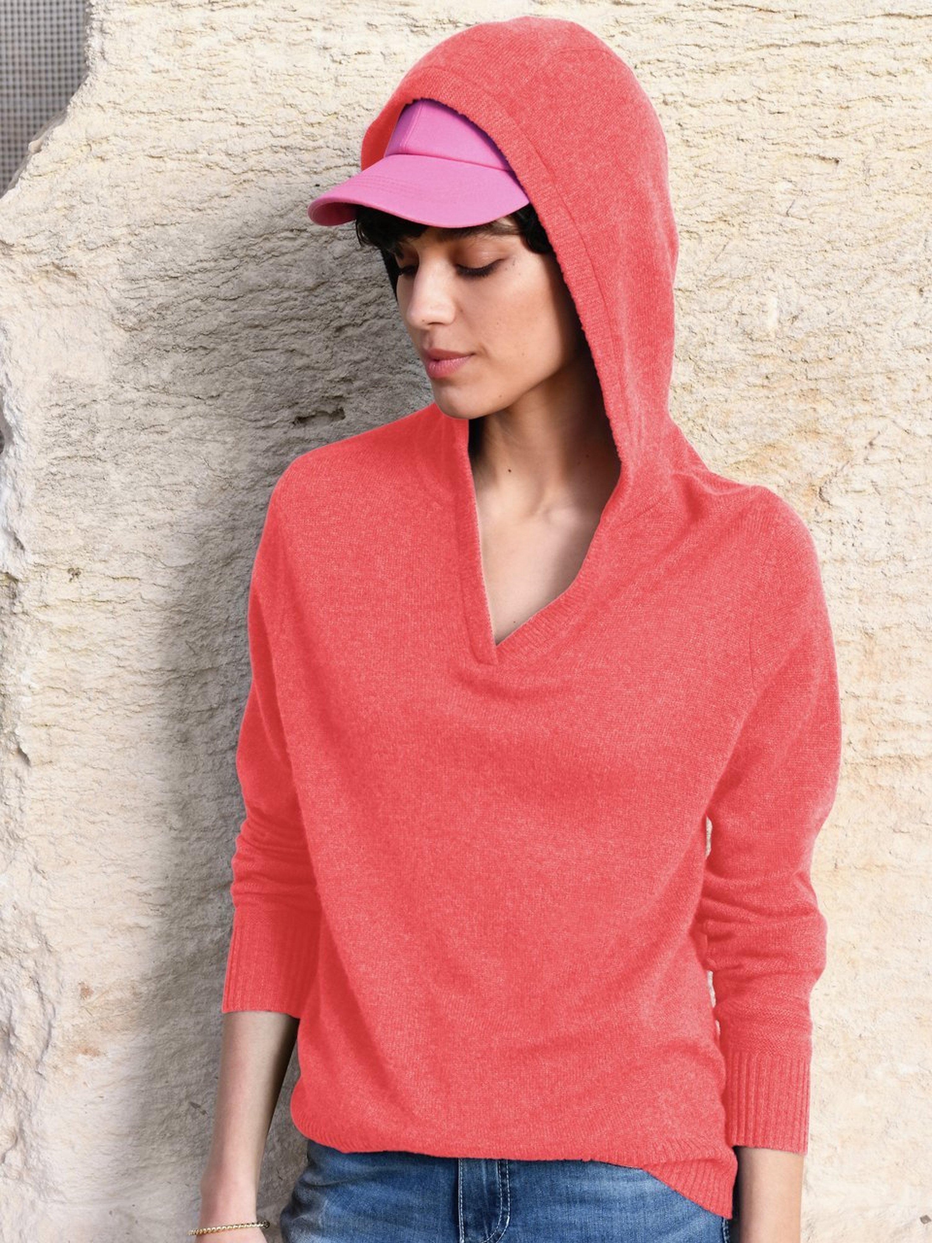 Kapuzen-Pullover aus 100% Kaschmir