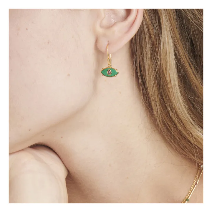 Bohemian Rhapsodie Paris Boucle d'oreille Ayin Malachite | Bleu