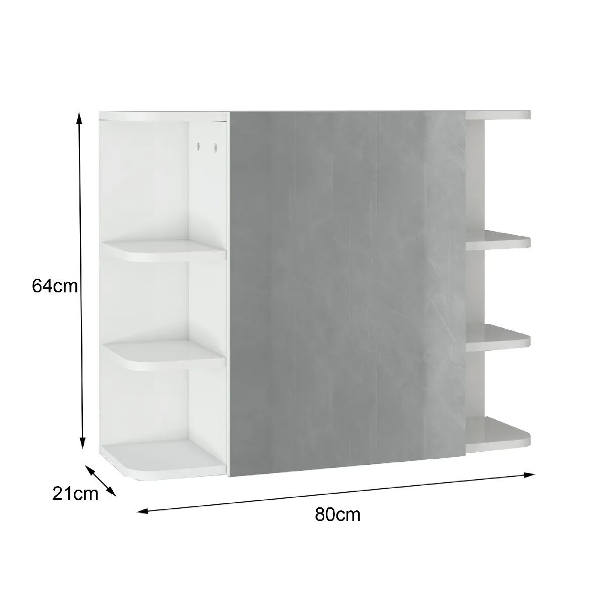 ML DESIGN MODERN LIVING ML Design Armoire à miroir - Blanc 80x64 cm