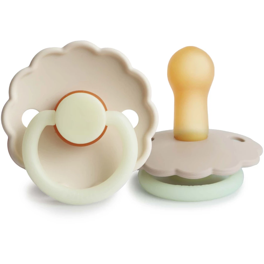 FRIGG Nachtschnuller Daisy Cream nightCroissant 6-18 Monate