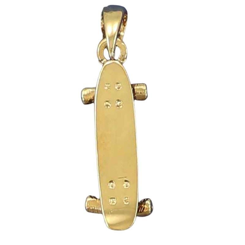 Pendentif planche de skate-board - Plaqué or