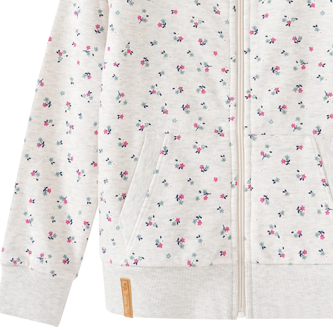 Yigga Mädchen Sweatjacke mit Blumen-Allover creme