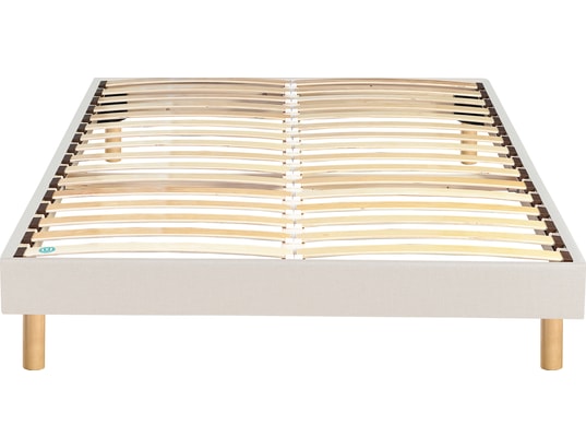 MERINOS - Sommier 140 x 190 Self Kit tisse sable blanc 1419