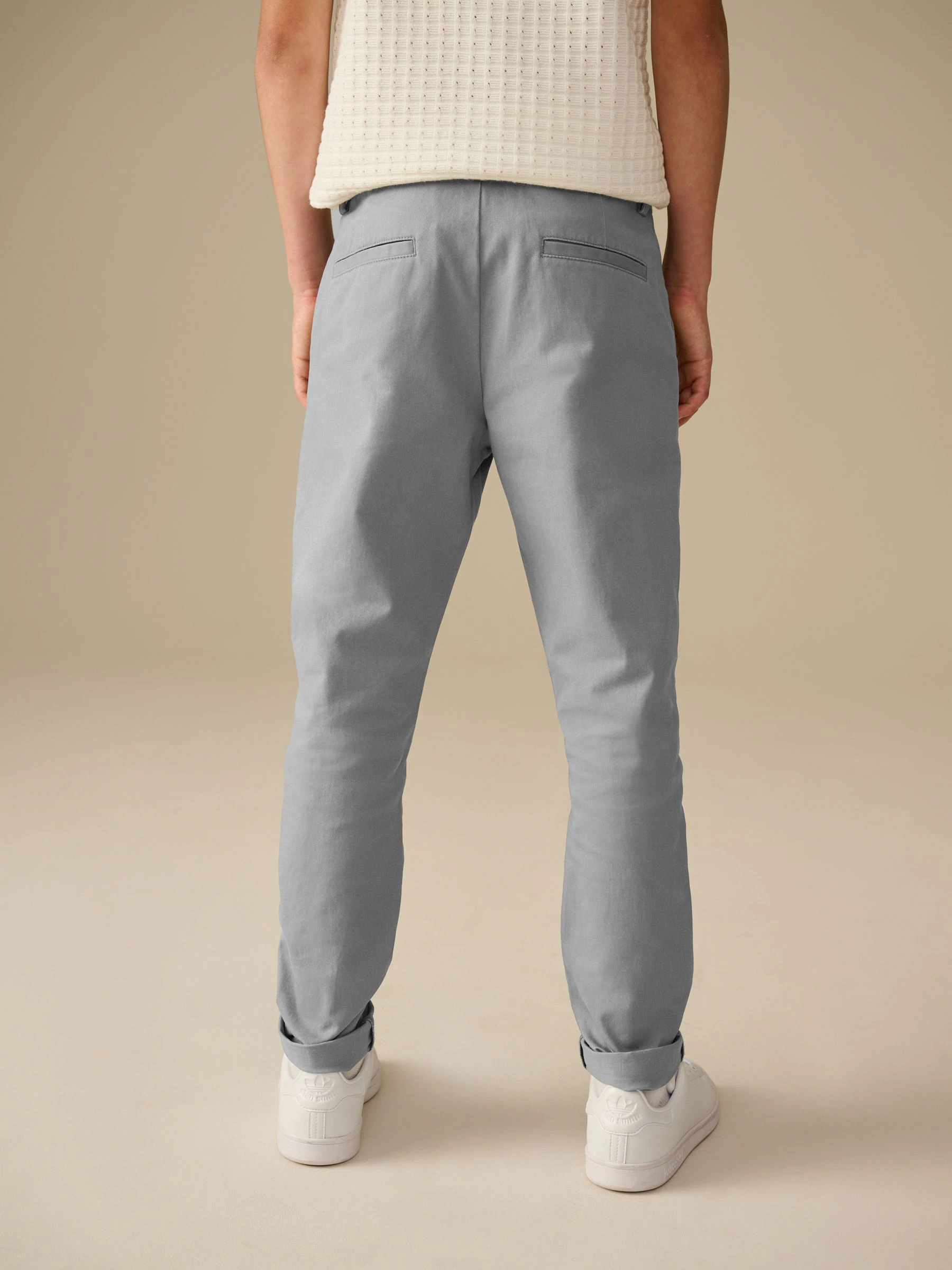 Grijs - Stretchy chino's (3-17jr)