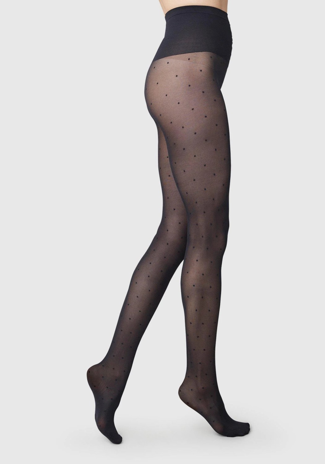 Swedish Stockings Strümpfe Doris Dots Tights Black 40 Denier