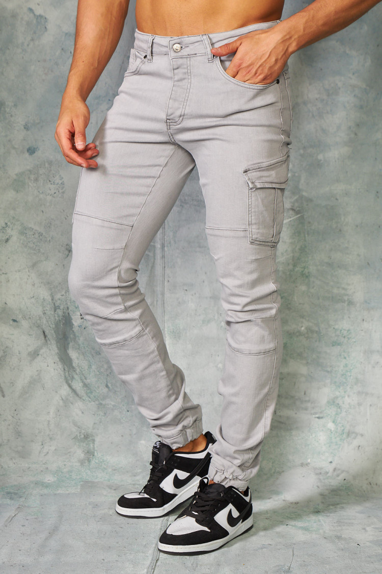 Joggerpant cargo gris clair