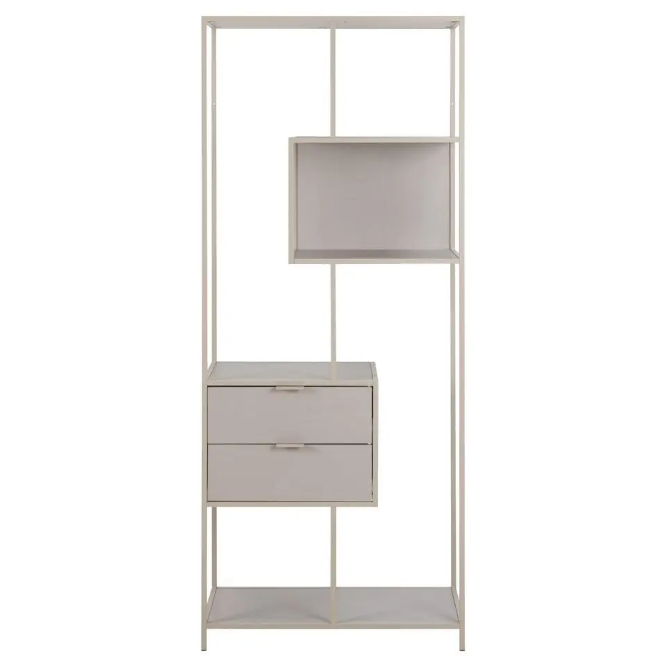 Hioshop Sea wandkast 2 lades 4 planken grijs