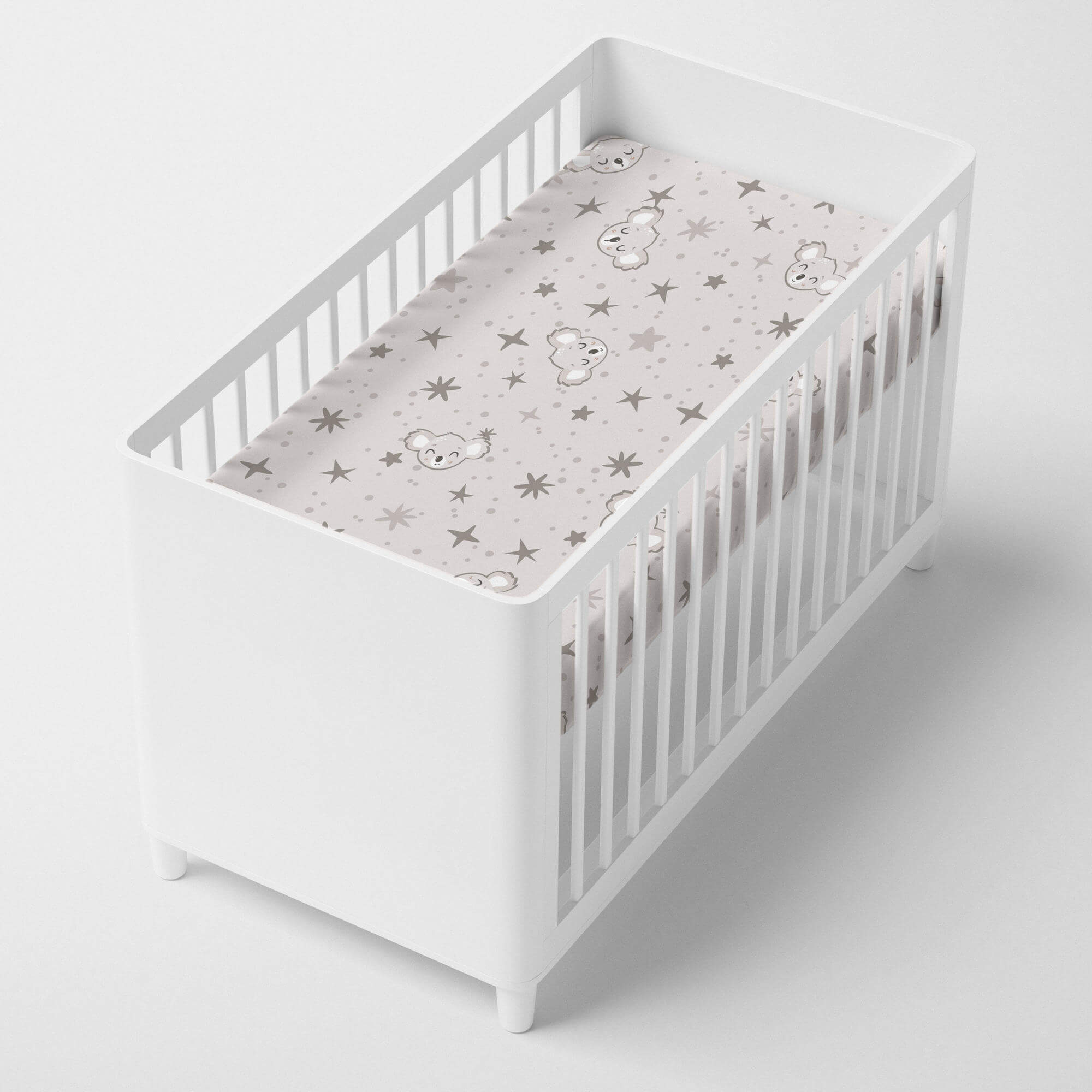 Baby koala Hoeslaken wieg Moshi Moshi, Veelkleurig, 100% katoen, de kwaliteit van 150 hilos