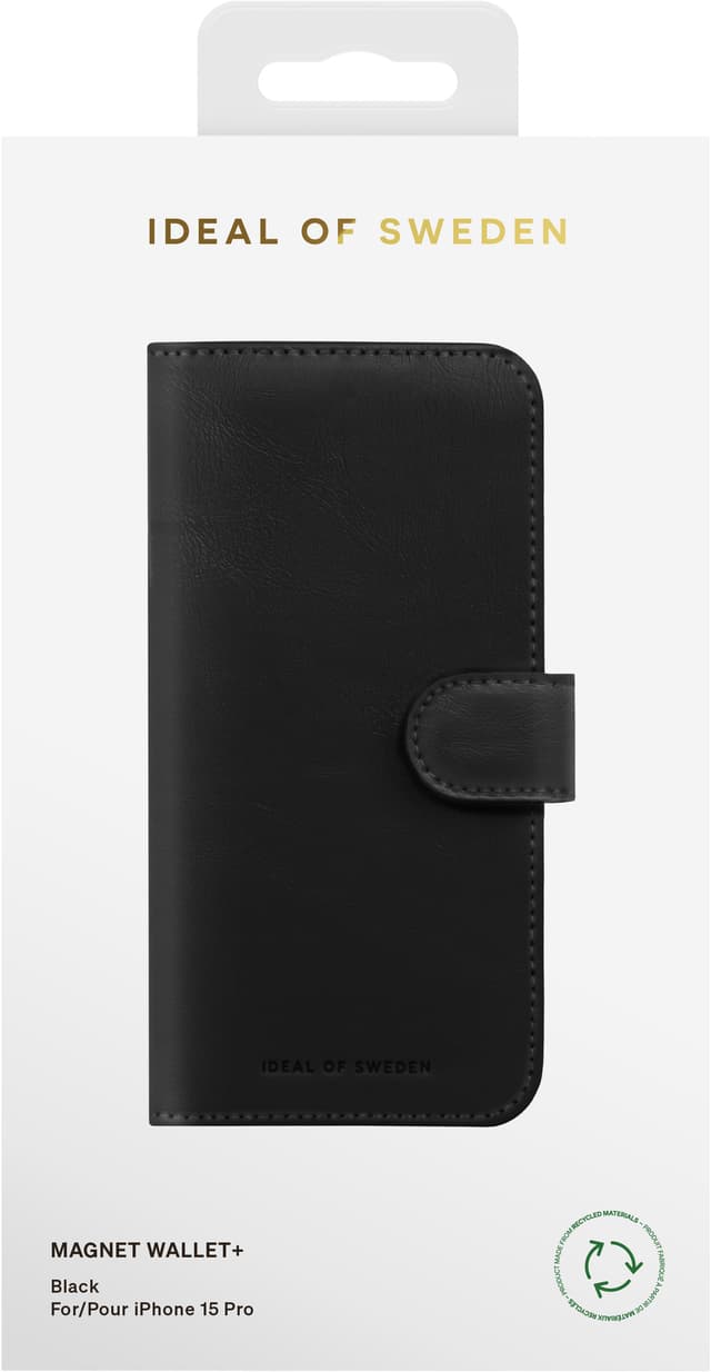 Ideal of Sweden Magnet Wallet+ iPhone 15 Pro pungetui (sort)