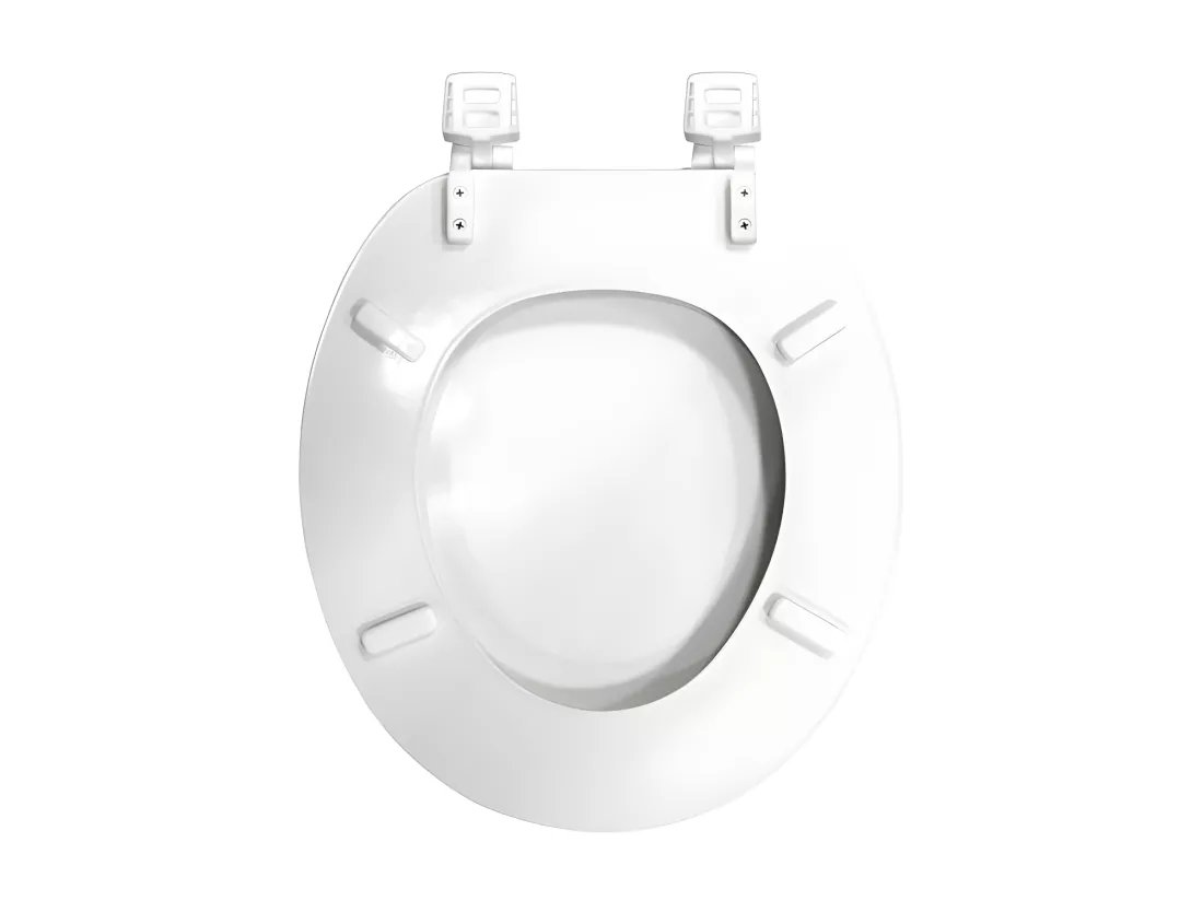 Abattant WC 37 x 47 cm Orbella Blanc/Argent - MDF Imprimé