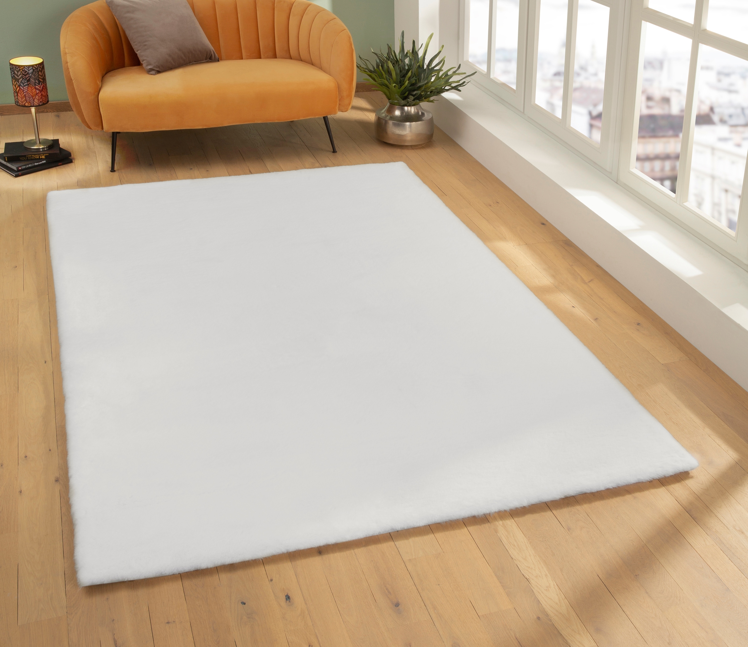 my home Fellteppich »Rabbit, Kunstfell, Kaninchenfell-Haptik, Microfaser,« rechteckig 42 mm Höhe besonders hoch und flauschig, Wohnzimmer, Schlafzimmer, Kinderzimmer