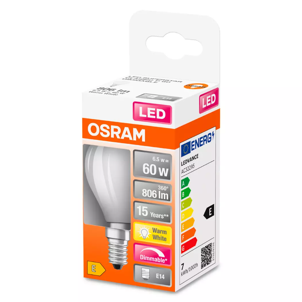 LED-Tropfen matt E14/ 5,5Watt/ Energie E