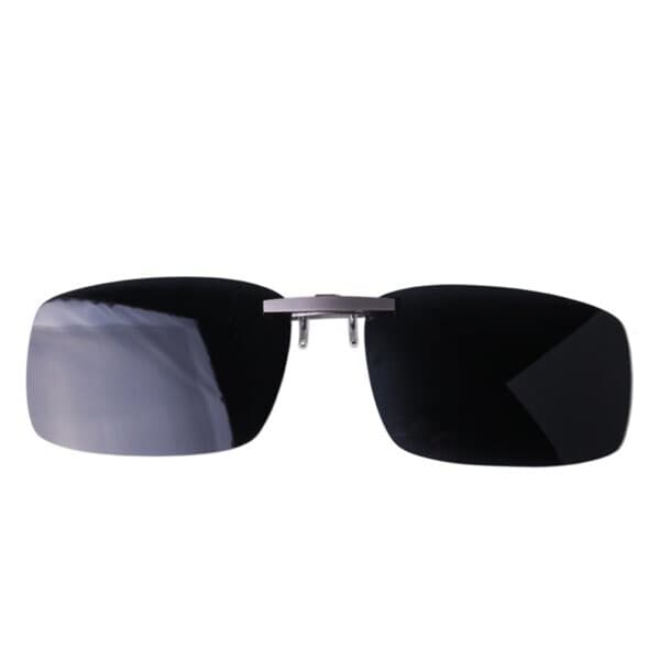 Clip-on-solbriller med UV400-beskyttelse og sort glasfarve