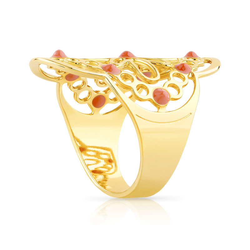 Bague plaqué or laquée