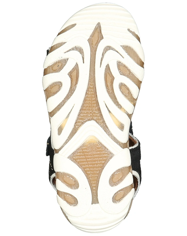 Leder-Sandalen AUGUST mit Klett in midnight